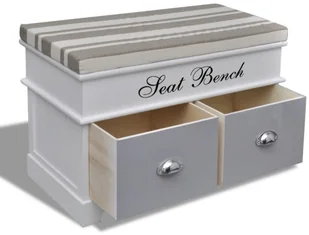 vidaXL vidaXL Ławeczka do przedpokoju, z szufladami oraz szarą poduszką - Ławki do przedpokoju - miniaturka - grafika 4