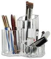 Kosmetyczki, organizery i kuferki - Relaxdays pędzel do telewizora 3-częściowy, organizer f. kosmetyki pędzel i akcesoria do makijażu, mały akrylowy pojemnik na kubek, przezroczysty 10023145 - miniaturka - grafika 1