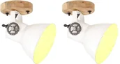 Lampy sufitowe - VidaXL Industrialne lampy na ścianę/sufit 2 szt., białe, 20x25 cm, E27 320519  VidaXL - miniaturka - grafika 1