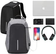 Torby na laptopy - PLECAK NA LAPTOPA TABLET Z ZABEZPIECZENIEM CZARNY - miniaturka - grafika 1