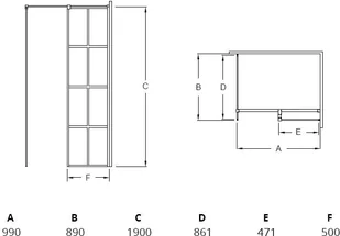 Besco Excea 100x90 EXC-109-190B - Kabiny prysznicowe - miniaturka - grafika 2