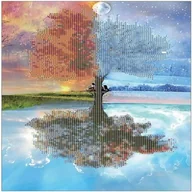 Malowanie po numerach - Mozaika diamentowa 5D KIT 30x40cm CENTRUM pory roku 89630 /0452-6303-90/ PP1017-PR - miniaturka - grafika 1