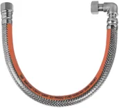 Węże elastyczne - Invena Przewód elastyczny do gazu w osłonie pvc z kolankiem 75 cm - miniaturka - grafika 1