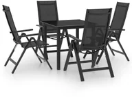 Meble ogrodowe - vidaXL 5-cz. zestaw mebli jadalnianych do ogrodu, aluminium, antracyt - miniaturka - grafika 1