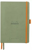 Pozostałe książki - Rhodia Rhodia 117805C - notatnik Softcover Rhodiarama Goalbook DIN A5 (14,8 x 21 cm), 120 arkuszy, DOT, 2 zakładki, zamknięcie z gumką, okładka ze sztucznej skóry Seladon, 1 sztuka 117805C - miniaturka - grafika 1