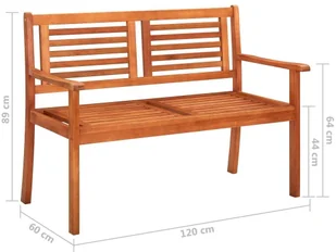 vidaXL 2-os. ławka ogrodowa z poduszką, 120 cm, lity eukaliptus 3060983 - Ławki ogrodowe - miniaturka - grafika 10