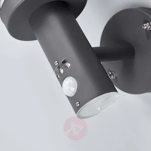 LAMPENWELT.COM Lampa ścienna Djori z czujnikiem ruchu, zewnętrzna - Lampy ogrodowe - miniaturka - grafika 5
