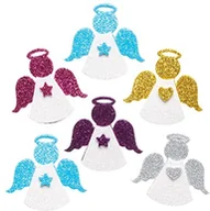 Zabawki kreatywne - Baker Ross Baker Ross FE924 anioł brokatowe naklejki piankowe - opakowanie 100 sztuk, naklejki dla dzieci, idealne do projektów artystycznych i rękodzieła dla dzieci, idealne do tworzenia kart i scrapbookingu FE924 - miniaturka - grafika 1