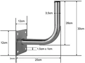 Uchwyty i mocowania do anten satelitarnych - Uchwyt ścienny gięty 250 76-888# - miniaturka - grafika 1