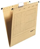 Teczki i skoroszyty - FALKEN Teczka zawieszkowa Falken Unireg opakowanie 25 szt. Wyprodukowano w Niemczech. Tekturowa A4 z plastikową fiszką do opisu brązowa Idealna do kartoteki do biur i urzędów. Certyfikat Błękitny Anioł 80004328 - miniaturka - grafika 1