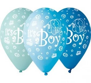 Balony Premium, metaliczne, It's a boy, 5 sztuk - Kubki dla dzieci - miniaturka - grafika 3
