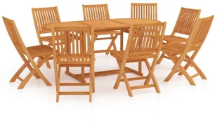vidaXL 9-częściowy zestaw mebli ogrodowych lite drewno tekowe 3059564 - Meble ogrodowe - miniaturka - grafika 2