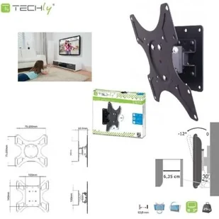 Techly Uchwyt ścienny LCD/LED 13-37cali slim, 25kg, czarny 1_614465 - Uchwyty do telewizora - miniaturka - grafika 4
