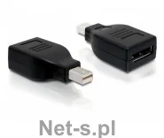 Delock Adapter DisplayPort MINI(M)->DISPLAYPORT(F) BLACK 65238 - Adaptery i przejściówki - miniaturka - grafika 3