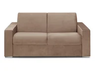 Sofy i kanapy - Vente-Unique 2-osobowa rozkładana sofa z weluru CALITO - Kolor beżowy - Łóżko 120 cm - Materac 14cm - miniaturka - grafika 1