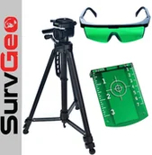 Sprzęt geodezyjny - SurvGeo Statyw alu 1,4m DT140 + Okulary laserowe + Tarczka laserowa - miniaturka - grafika 1