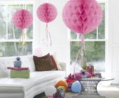 Kinder party - Folat Zawieszka pod sufit "Piłka z bibuły plaster miodu" 30 cm, Rosa 8714572603058 - miniaturka - grafika 1