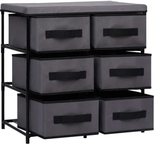 vidaXL Szafka z 6 szufladami, 55x29x55 cm, szara, stal - Szafki do salonu - miniaturka - grafika 4