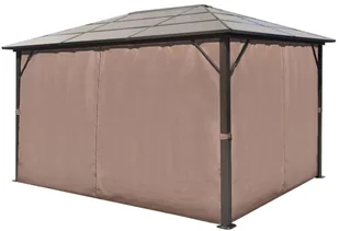 vidaXL vidaXL Zadaszenie ogrodowe aluminium z zasłonami w kolorze brąz 400 x 300 cm - Pawilony ogrodowe - miniaturka - grafika 5