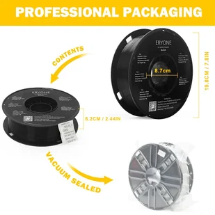 ERYONE ERYONE PLA Filament for 3D Printer 1.75mm Tolerance 0.03mm 1kg (2.2LBS)/Spool - Black 795737EUDF - Filamenty i akcesoria do drukarek 3D - miniaturka - grafika 3
