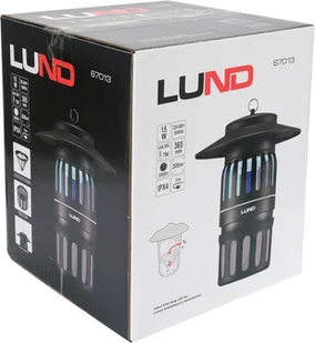 Lund LAMPA OWADOBÓJCZA Z WENTYLATOREM UV-A 15W IPX4 - Lampy owadobójcze - miniaturka - grafika 4