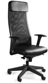 Fotele i krzesła biurowe - Unique Meble Fotel biurowy ARES SOFT skóra naturalna wysokie oparcie - miniaturka - grafika 1