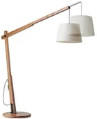 Lampy stojące - Kandela LAMPA STOJĄCA TATRA XXL Kolor drewna - Jesion euro, Oplot przewodu - Biały, Tkanina abażuru - N6281 - miniaturka - grafika 1