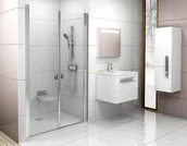 Ścianki i drzwi prysznicowe - Ravak Chrome CSDL2-120 drzwi prysznicowe podwójne, satyna + Transparent 0QVGCU0LZ1 0QVGCU0LZ1 - miniaturka - grafika 1