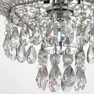 Lampenwelt Chromowana kryształowa lampa wahadłowa CASPARIA - Lampy sufitowe - miniaturka - grafika 5