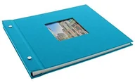 Albumy fotograficzne - Goldbuch Bella Vista złota księga, album nitowany 30 x 25 x 2 cm, 40 białych stron z pergaminem, z wycięciami, możliwość rozbudowy, len, turkusowy, 30x25 cm 26 893 - miniaturka - grafika 1