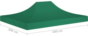 vidaXL Dach do namiotu imprezowego, 4 x 3 m, zielony, 270 g/m - Pawilony ogrodowe - miniaturka - grafika 6