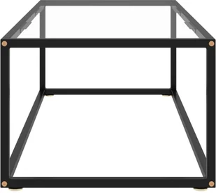 VidaXL Lumarko Stolik herbaciany, czarny, hartowane szkło, 100x50x35 cm 322879 VidaXL - Ławy i stoliki kawowe - miniaturka - grafika 3