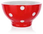 Miski i półmiski - Banquet Miska ceramiczna 13 cm, czerwony w kropki - miniaturka - grafika 1