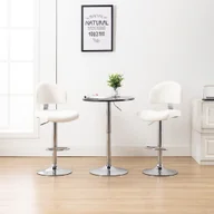 Taborety i hokery - vidaXL Stołek barowy, biały, sztuczna skóra - miniaturka - grafika 1