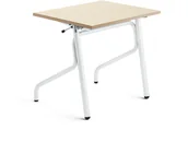 Meble do szkół i przedszkoli - AJ Produkty Biurko szkolne z regulacją wysokości ADJUST, 700x600 mm, HPL z redukcją hałasu, brzoza, biały - miniaturka - grafika 1