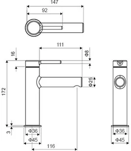 Actima Bateria umywalkowa PI biała AREX.1201WH - Baterie umywalkowe - miniaturka - grafika 5