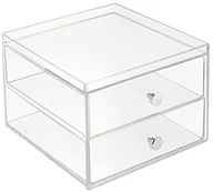 Akcesoria do wc - InterDesign 36360EU Clarity 2 szuflady z możliwością układania jedna na drugiej, przezroczyste 36360 - miniaturka - grafika 1