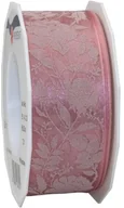 Pasmanteria - Pattberg Prezent 40 MM 20 m Dzika róża  schaumbedrucktes z organzy z drutu, Altrosa 3514020-231 - miniaturka - grafika 1