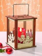 Świeczniki - Christmaxx Latarnia drewniana ze świecą woskową LED Christmaxx - miniaturka - grafika 1