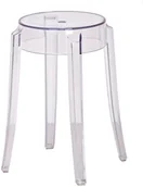 Taborety i hokery - King Home Krzesło barowe 45,5x29cm Charles przezroczyste 118-APC.CLEAR - miniaturka - grafika 1