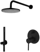 Baterie podtynkowe - Paffoni Light zestaw natryskowy podtynkowy deszczownica 225 czarny mat LIG015ZSC2A.NO - miniaturka - grafika 1