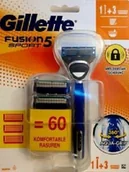 Maszynki do golenia i wkłady - Gillette FUSION5 Sport 3 Szt Rączka Oryginalne - miniaturka - grafika 1