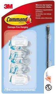 Uchwyt do kabli 3M COMMAND mały,biały 4szt. 3M-XA004837556 - Artykuły biurowe - miniaturka - grafika 2