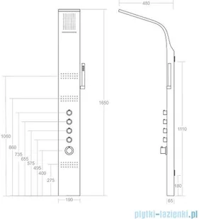 Corsan Kaskada panel prysznicowy z termostatem biały A-014ATBIALY | - Panele prysznicowe - miniaturka - grafika 2