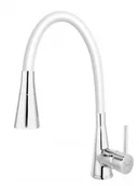 Baterie kuchenne - Ferro Bateria ZUMBA II zlew stojąca z elastyczną wylewką, biała BZA42W - miniaturka - grafika 1