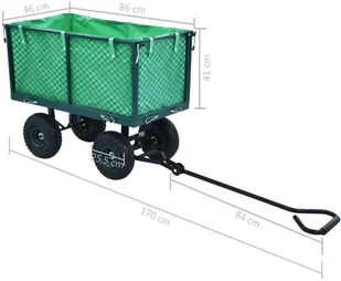 vidaXL Ogrodowy wózek ręczny, zielony, 350 kg - Taczki - miniaturka - grafika 6