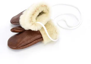 TMC Naturalleather Ciepłe brazowe rękawiczki skórzane z jednym palcem dziecięce - Rękawiczki dla dzieci - miniaturka - grafika 8