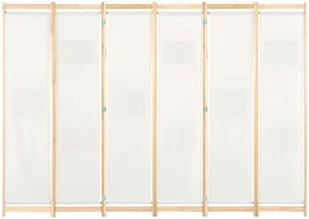 vidaXL Parawan 6-panelowy, kremowy, 240 x 170 x 4 cm, tkanina vidaXL - Parawany - miniaturka - grafika 2
