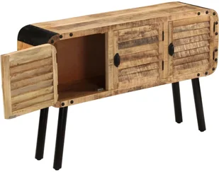 vidaXL Szafka z litego drewna mango, 120 x 30 x 76 cm - Szafki do salonu - miniaturka - grafika 7