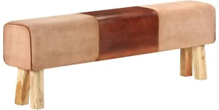 VidaXL Lumarko Kozioł gimnastyczny, 160 cm, brązowy, skóra i drewno mango 320608 VidaXL - Ławki do przedpokoju - miniaturka - grafika 10